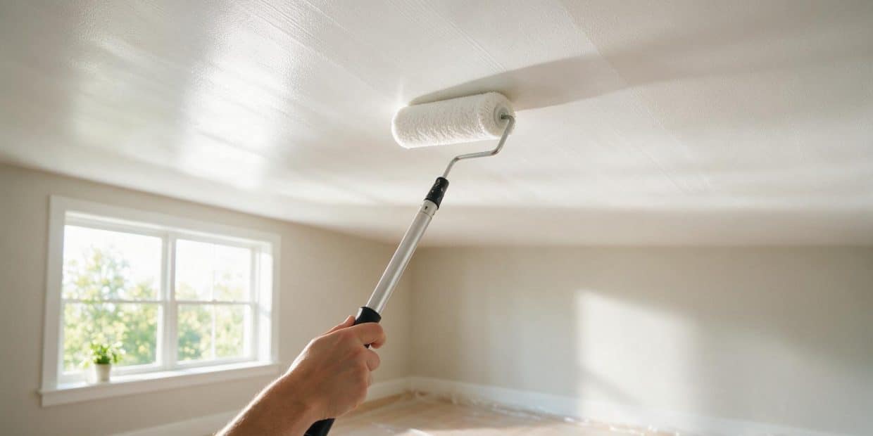 How to paint a ceiling with a roller without lap marks