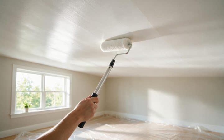 How to paint a ceiling with a roller without lap marks