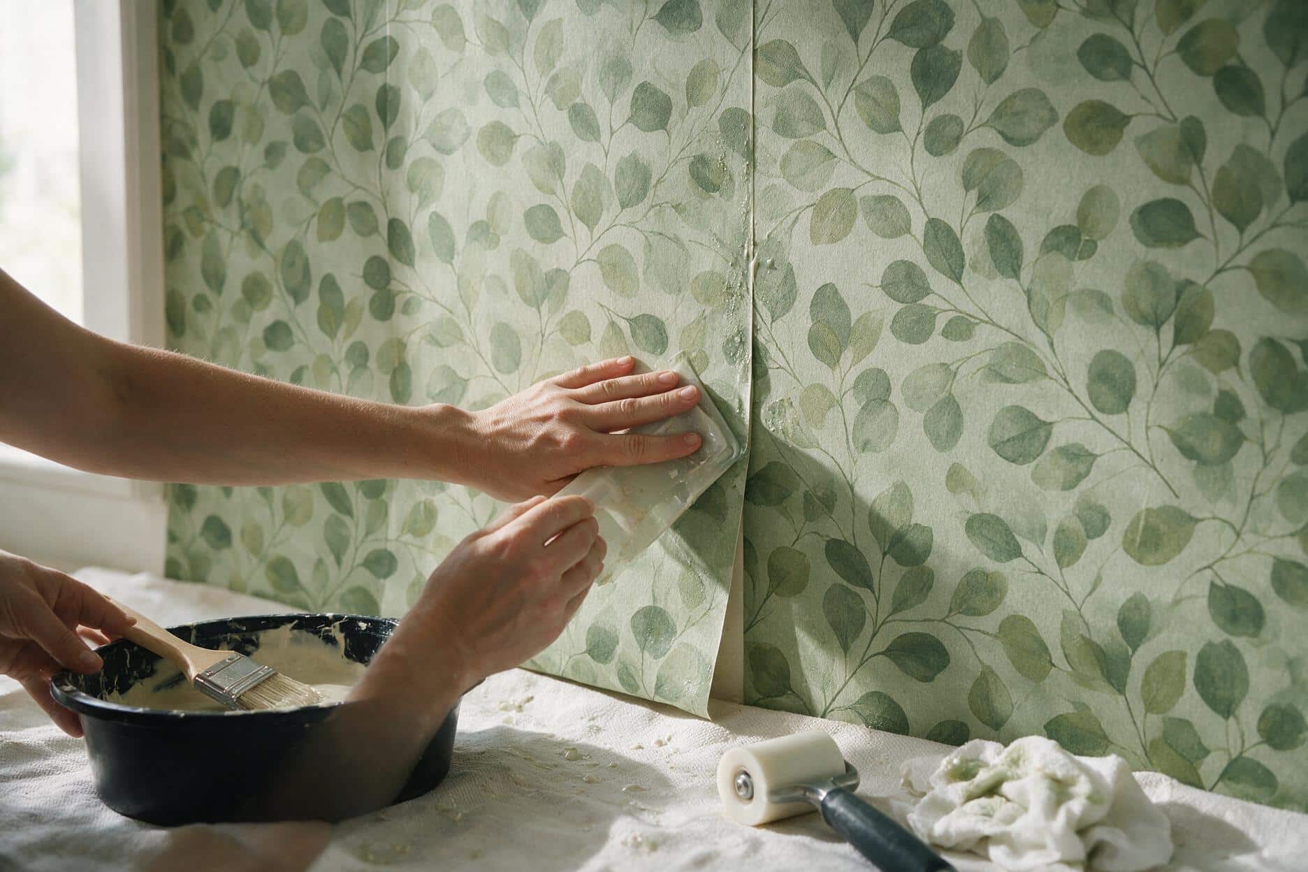 How to hang wallpaper without the seams showing later