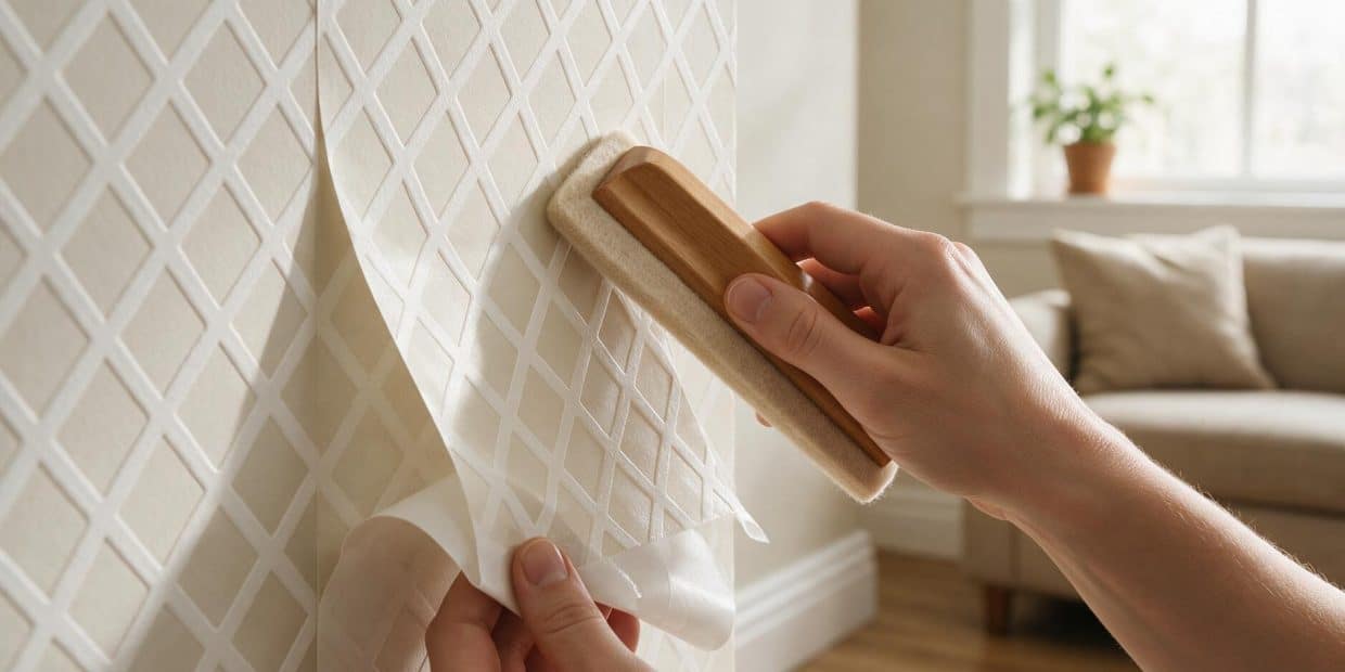 How to hang peel and stick wallpaper without corner bubbles
