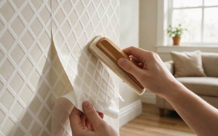 How to hang peel and stick wallpaper without corner bubbles