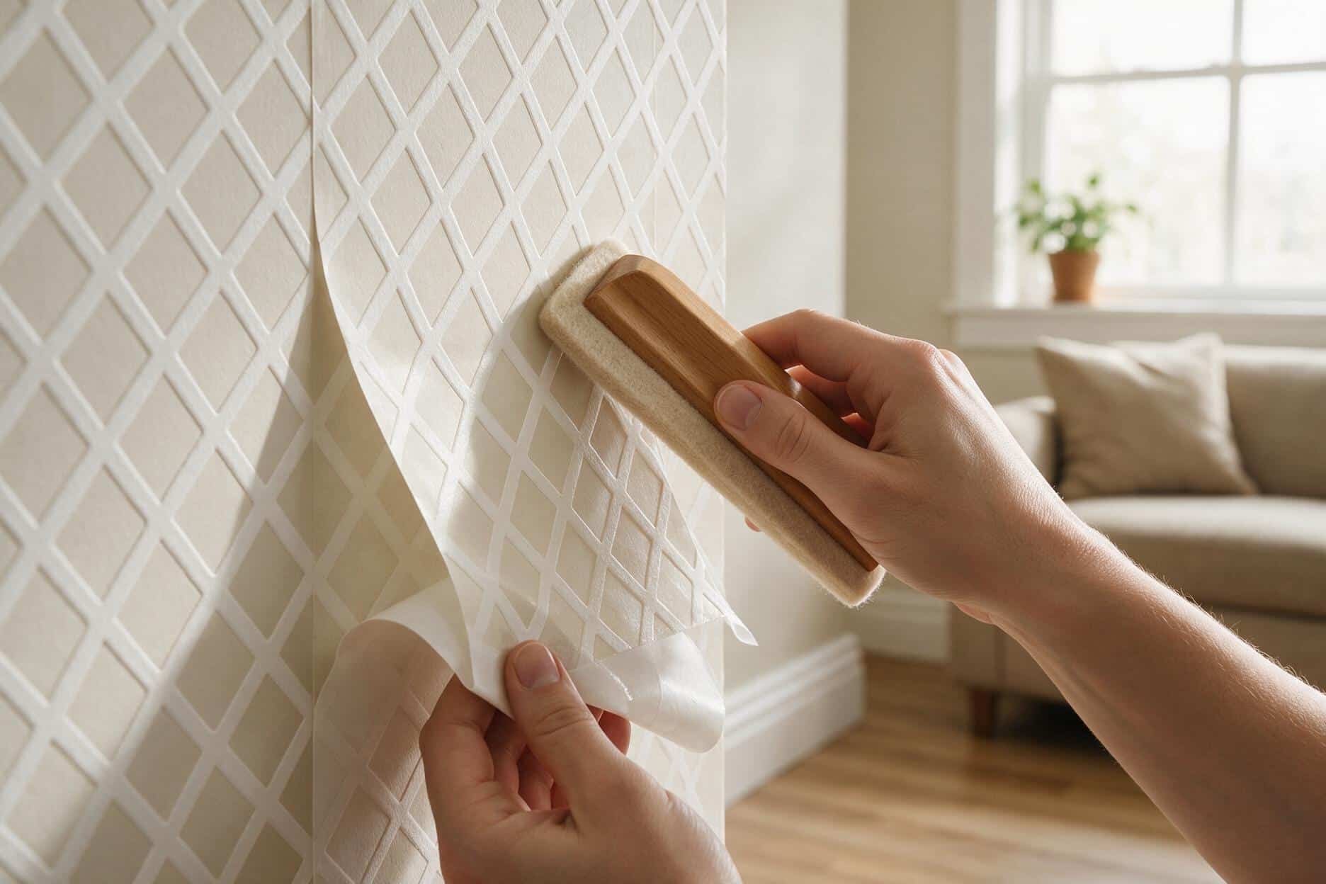 How to hang peel and stick wallpaper without corner bubbles