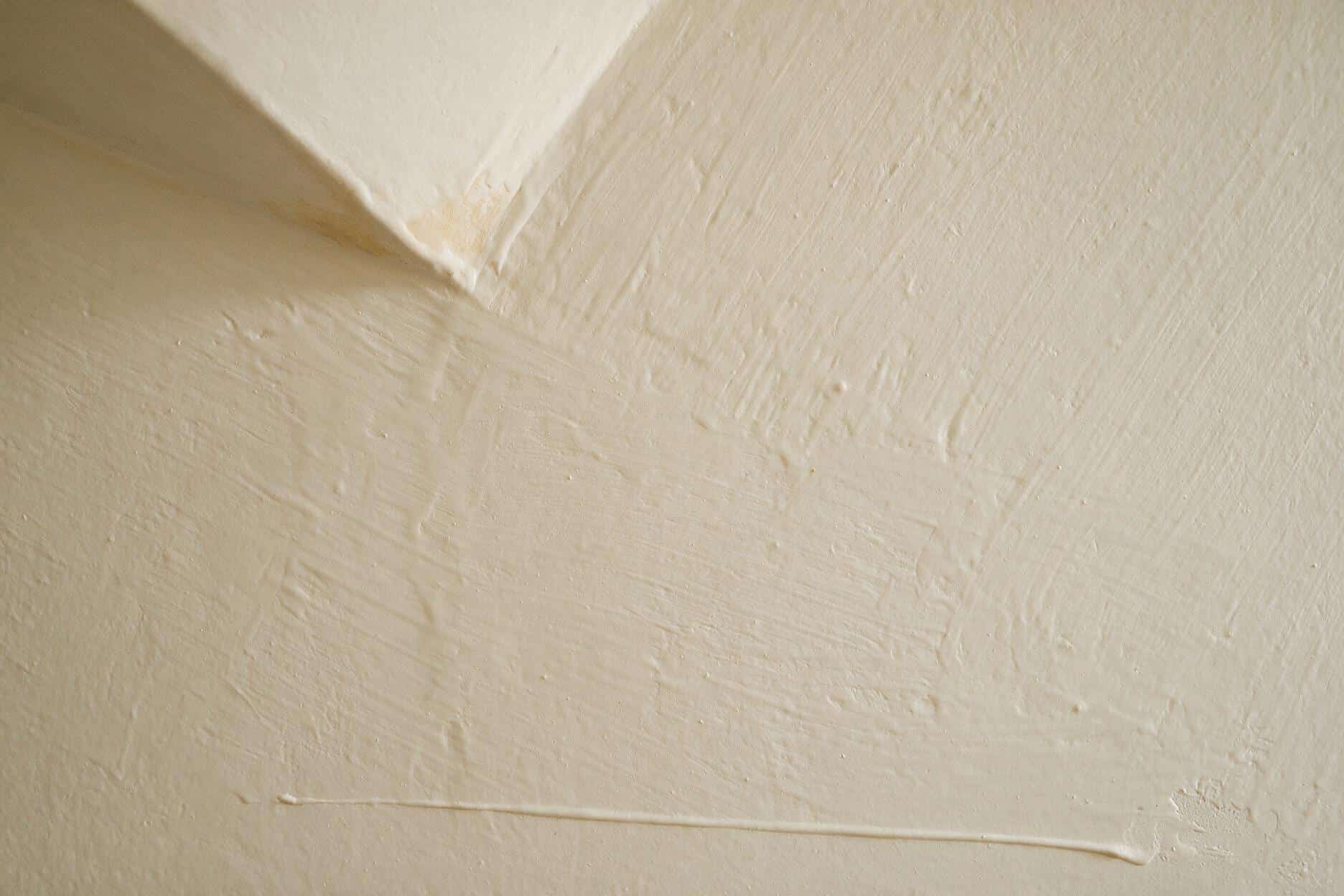 Close-up of roller lap marks and streaky texture in fresh paint caused by recoating too soon