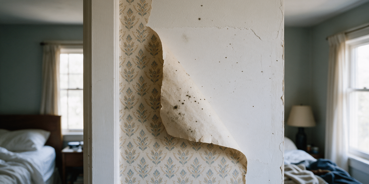 Mold behind wallpaper: how to tell, what caused it, and what to do