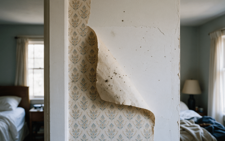 Mold behind wallpaper: how to tell, what caused it, and what to do