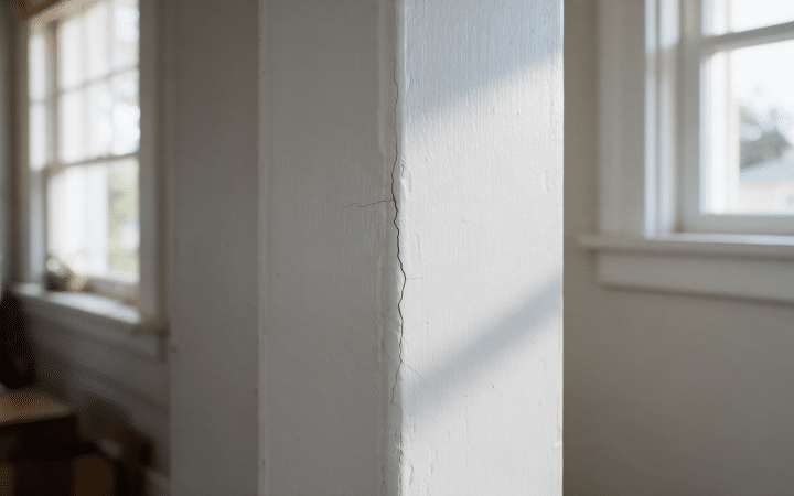 How to fix drywall corner cracks: tape line or bent bead